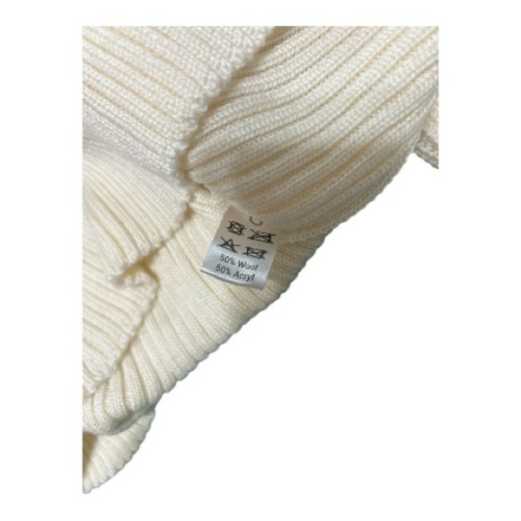 KSENIA SCHNAIDER, Cream Ribbed Knit Sweater with Balloon Sleeves - Picture 6 of 6